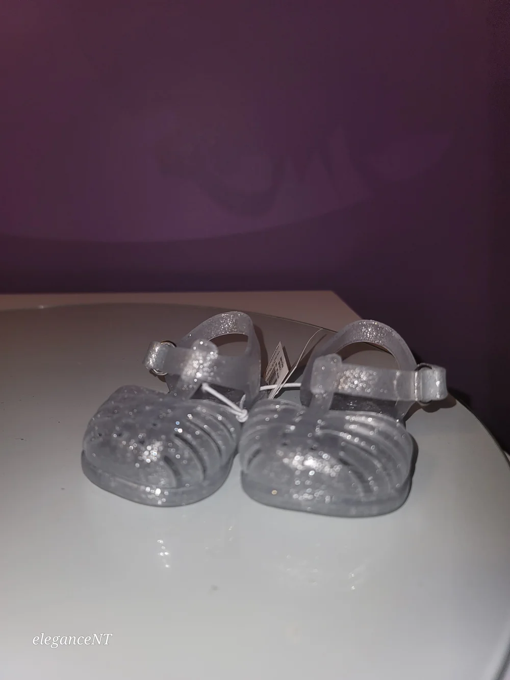 Old Navy Blue Water Shoes & Silver Glitter Jelly Sandals Sz: 0 To 3 Months NWT